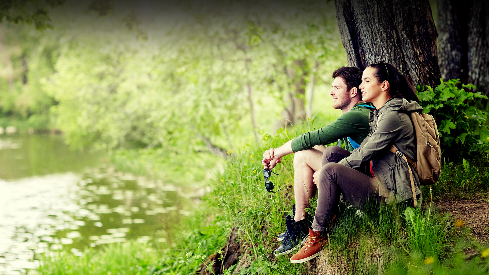 Couple gazing at nature together